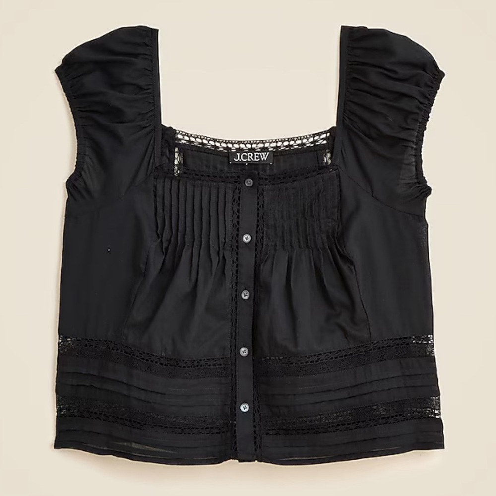 J. Crew Black Button-Down Blouse